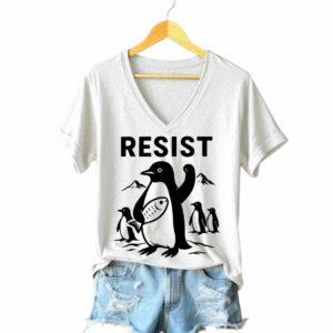 Women's Penguins Resist Printed V-Neck T-shirt 2 Women's Penguins Resist Printed V Neck T shirt