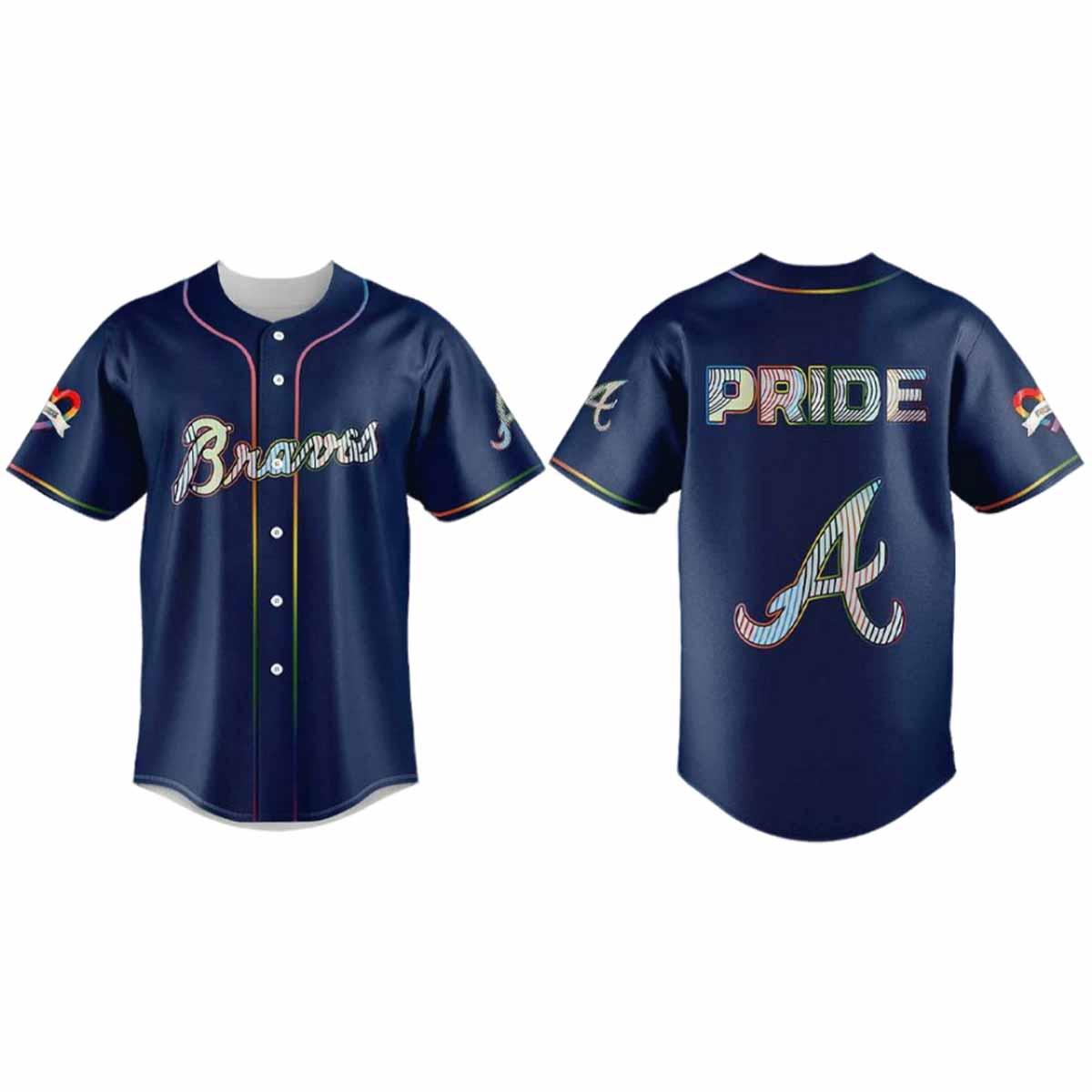 2025 Braves LGBTQ Pride Night Blue Jersey 2025 Braves LGBTQ Pride Night Blue Jersey