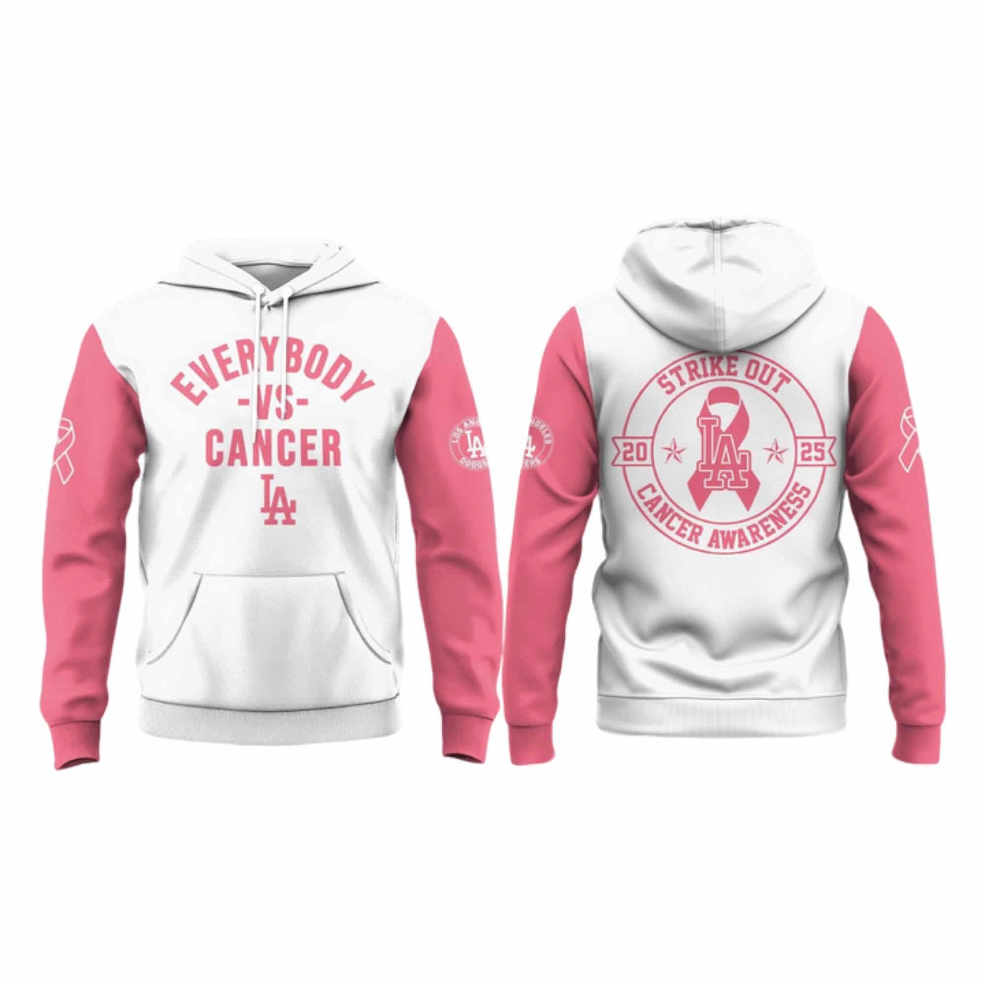 2025 Dodgers Everybody vs Cancer Hoodie 2025 Dodgers Everybody vs Cancer Hoodie
