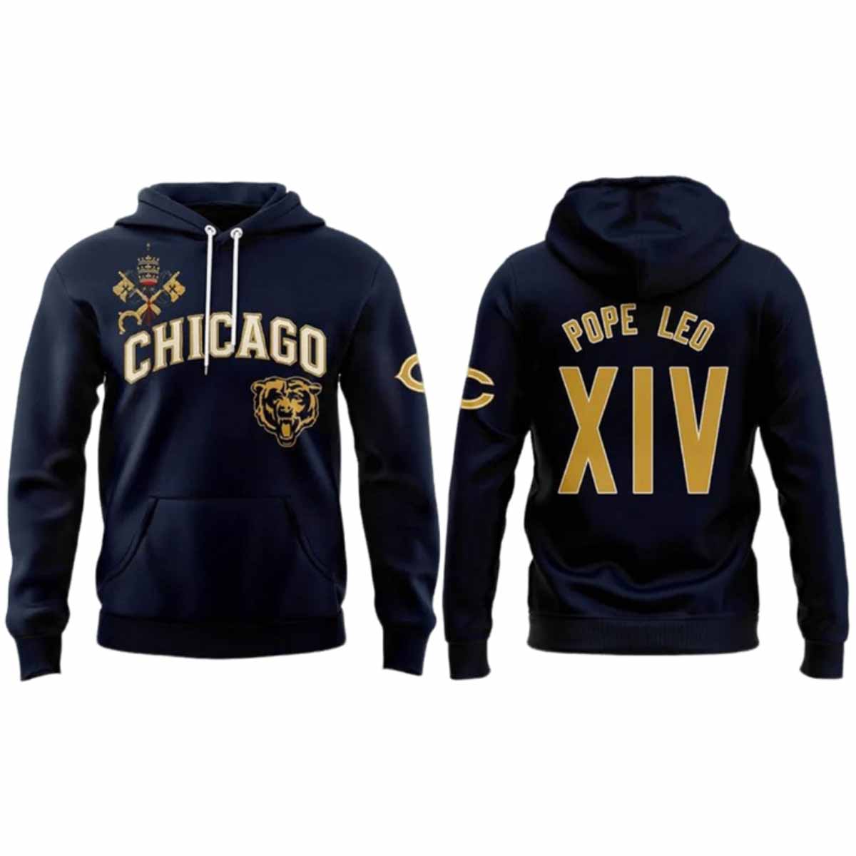 Bears Pope Leo XIV Hoodie 2025 Bears Pope Leo XIV Hoodie 2025