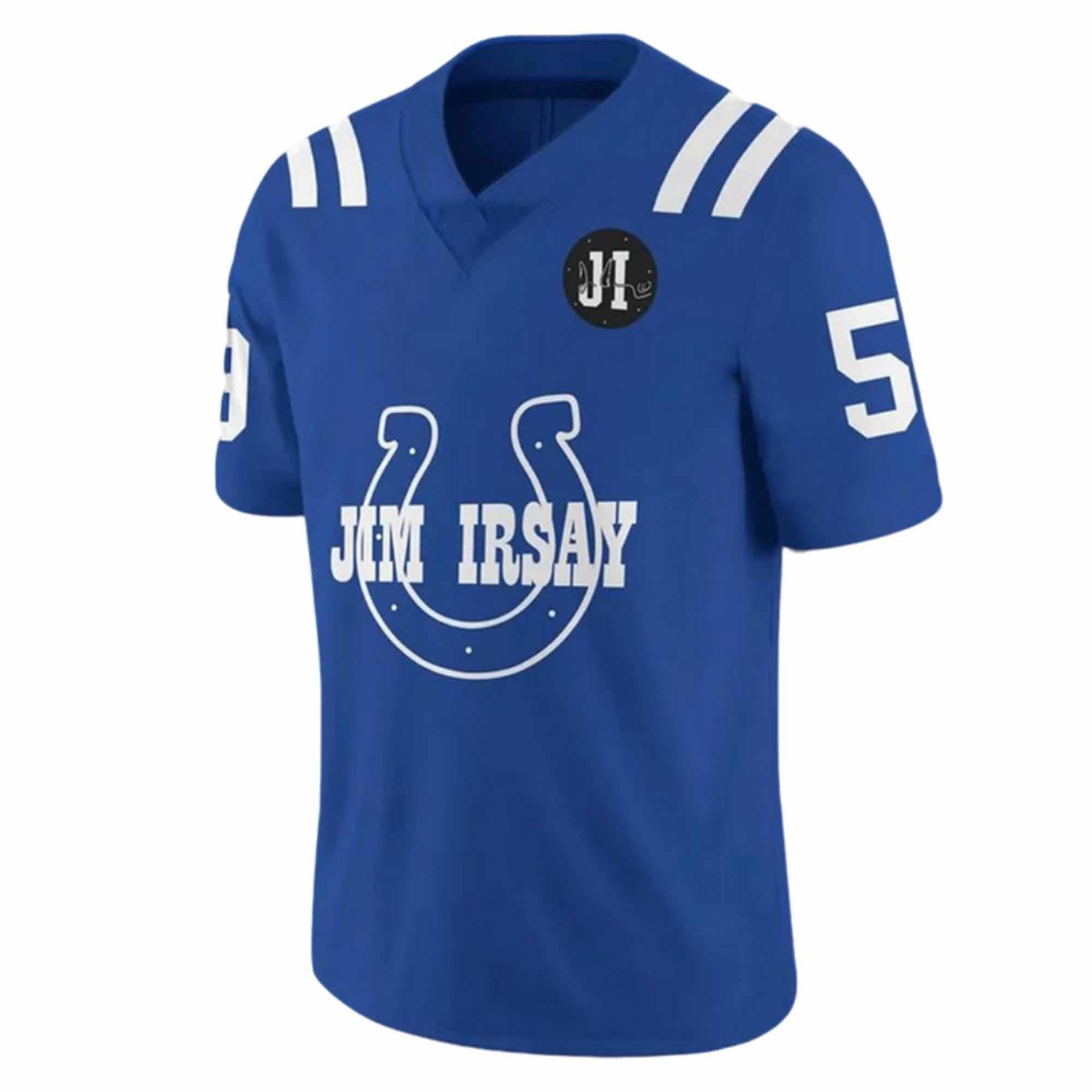 Jim Irsay Colts Blue Heart Football Jersey Jim Irsay Colts Blue Heart Football Jersey
