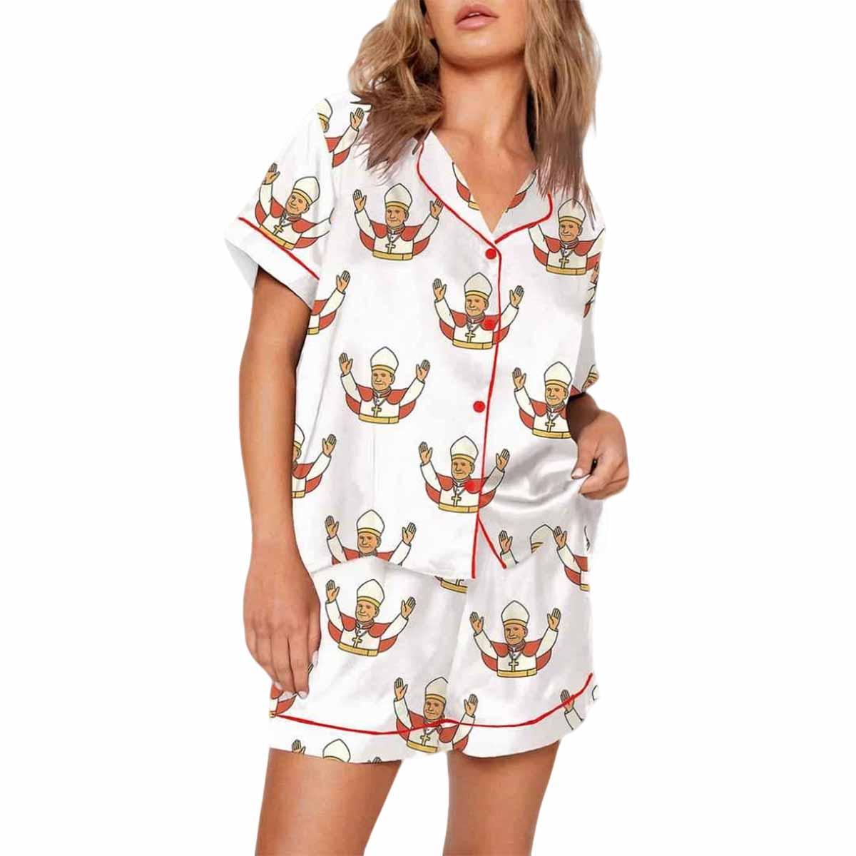 Pope Leo XIV Catholic Print Pajama Set Pope Leo XIV Catholic Print Pajama Set