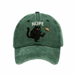 Black Cat Nope King Baseball Cap Black Cat Nope King Baseball Cap