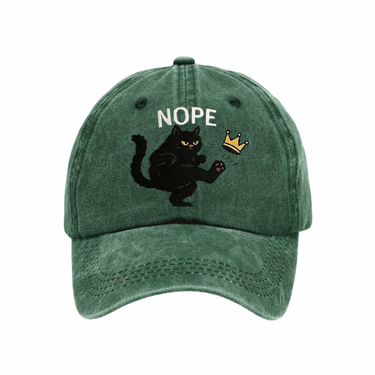 Black Cat Nope King Baseball Cap Black Cat Nope King Baseball Cap