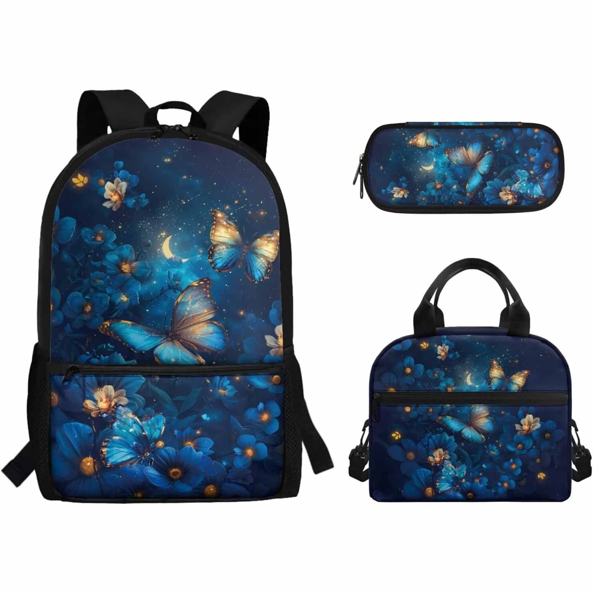 Blue Butterfly Backpack for School Blue Butterfly Backpack for School