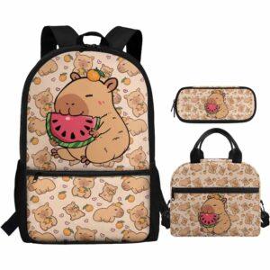 Capybara Backpack with Lunch Bag For School Capybara Backpack with Lunch Bag For School