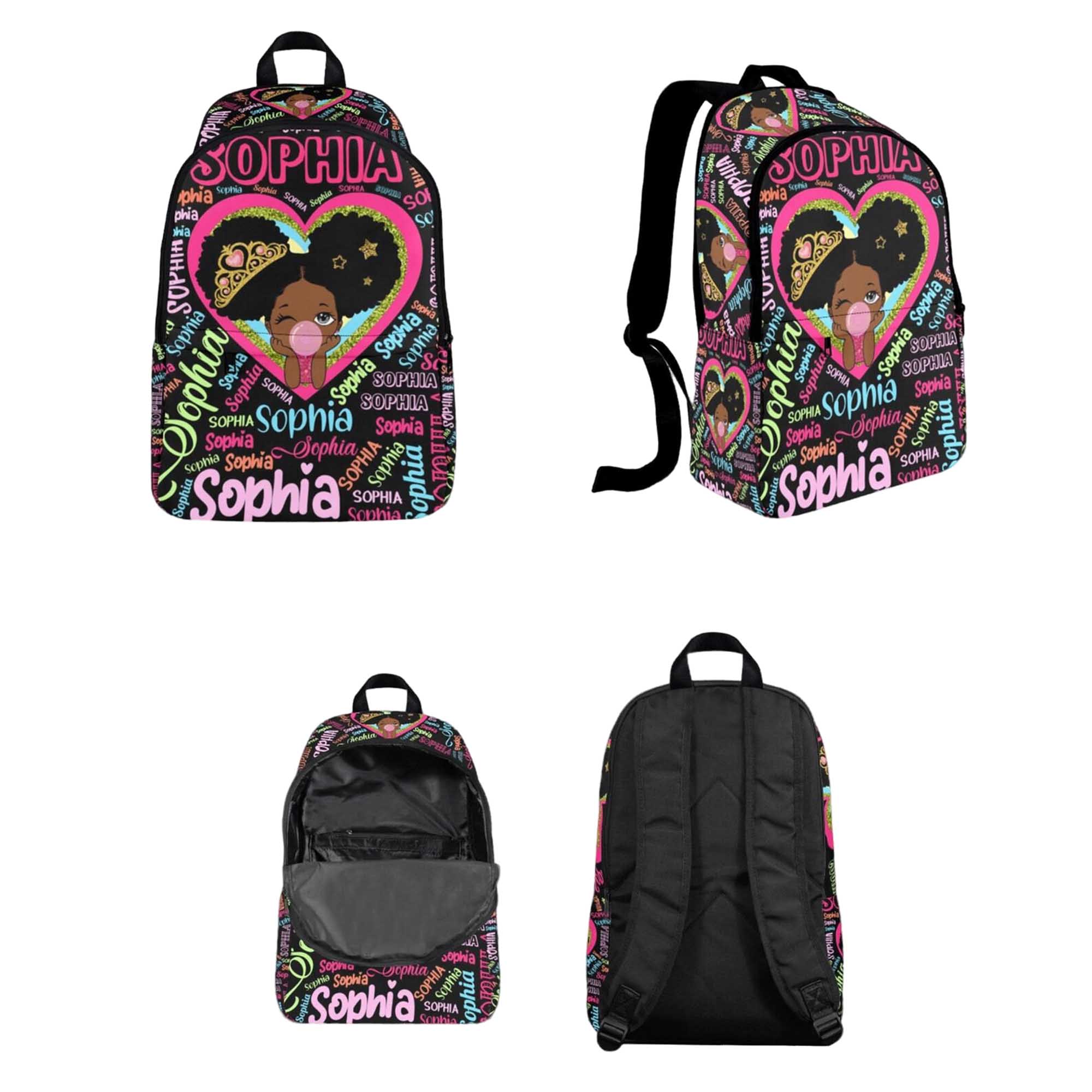 Custom Afro Black Girl Backpack Lunch Bag Custom Afro Black Girl Backpack Lunch Bag