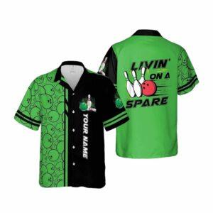 Custom Name Bowling Livin On A Spare Bowling Hawaiin Shirt Custom Name Bowling Livin On A Spare Bowling Hawaiin Shirt