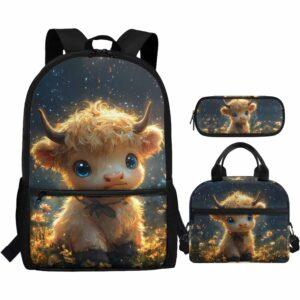 Cute Highland Cow Backpack for School