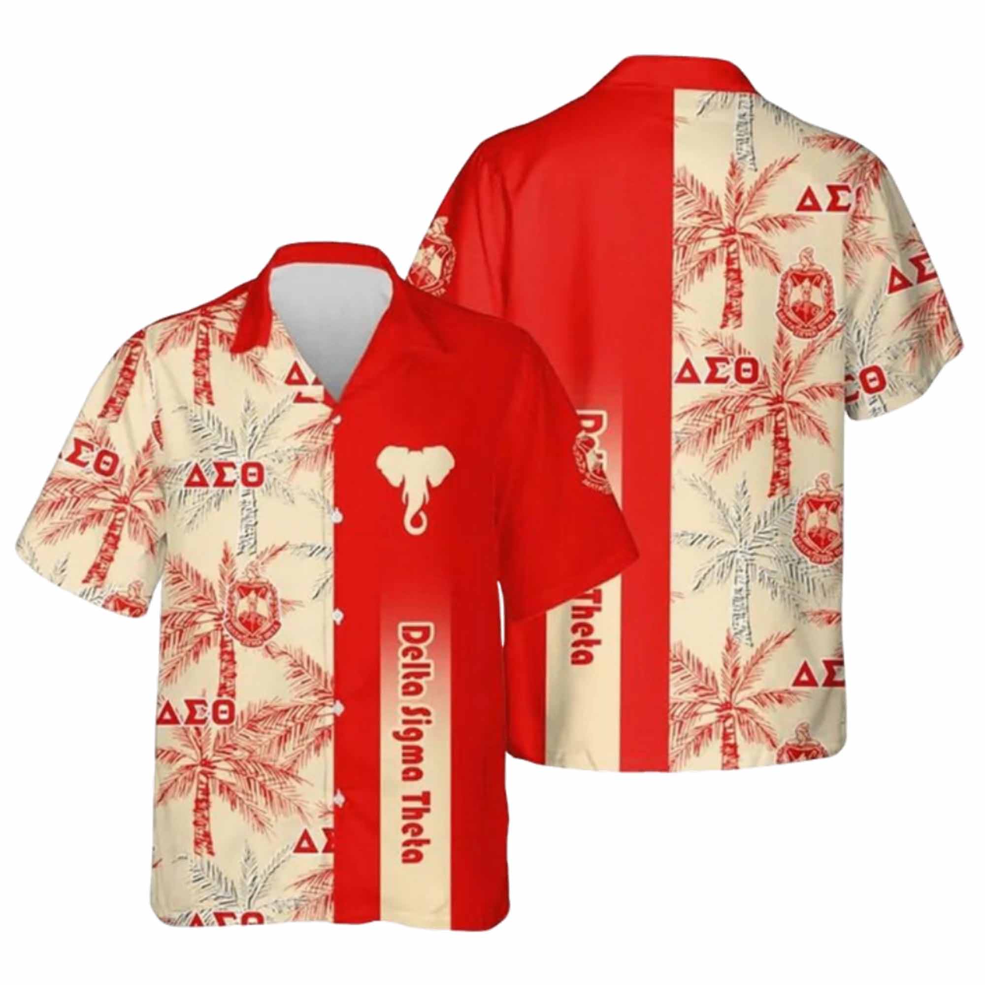 Delta Sigma Theta Palm Tree Hawaiian Shirt Delta Sigma Theta Palm Tree Hawaiian Shirt