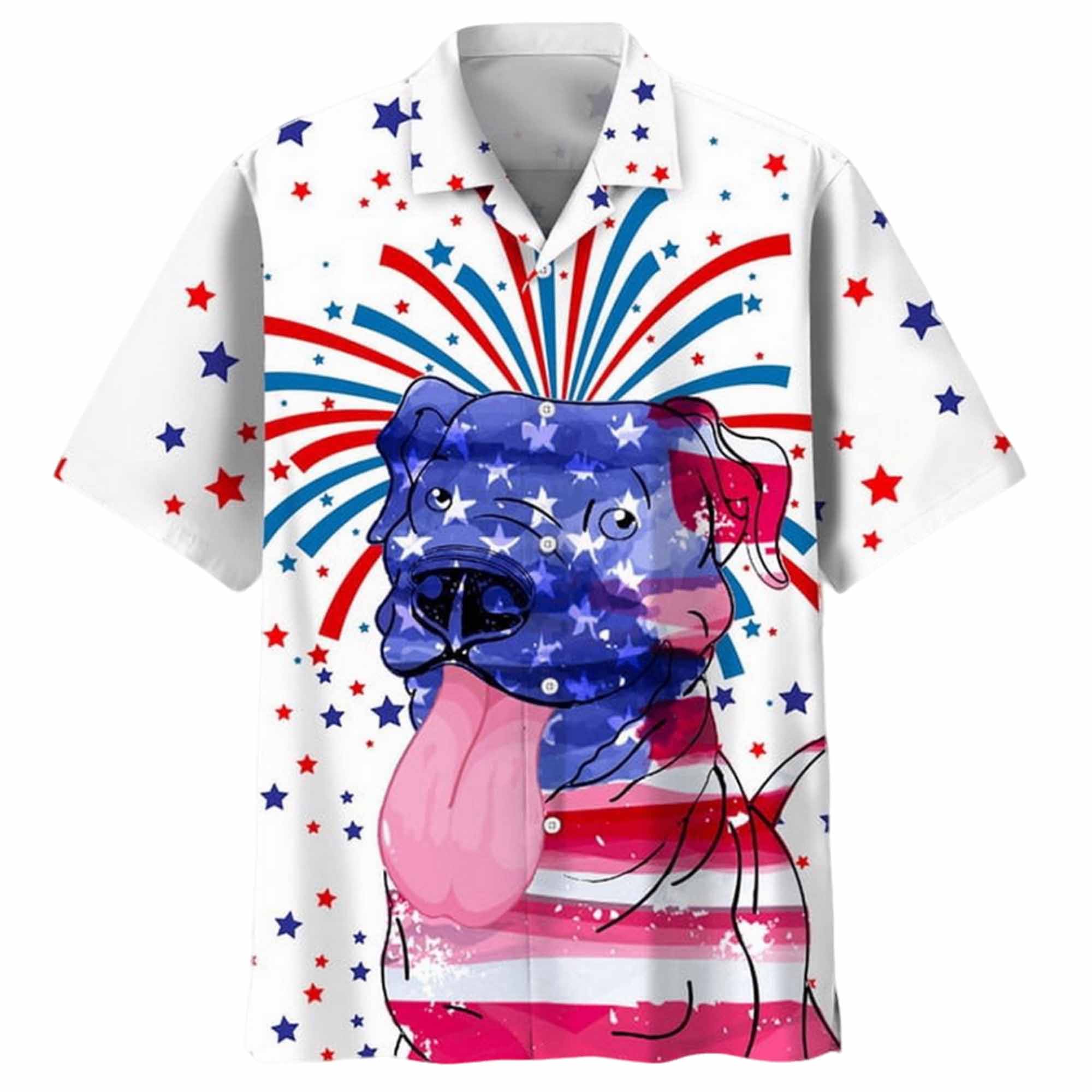 Pit Bull Independence Day Hawaiian Shirt Pit Bull Independence Day Hawaiian Shirt