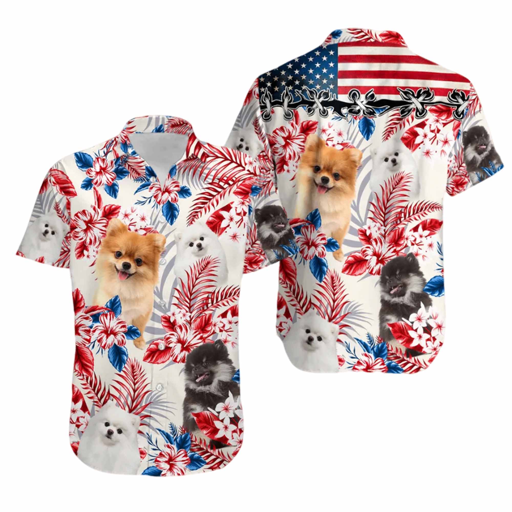 Pomeranian Independence Day Hawaiian Shirt Pomeranian Independence Day Hawaiian Shirt