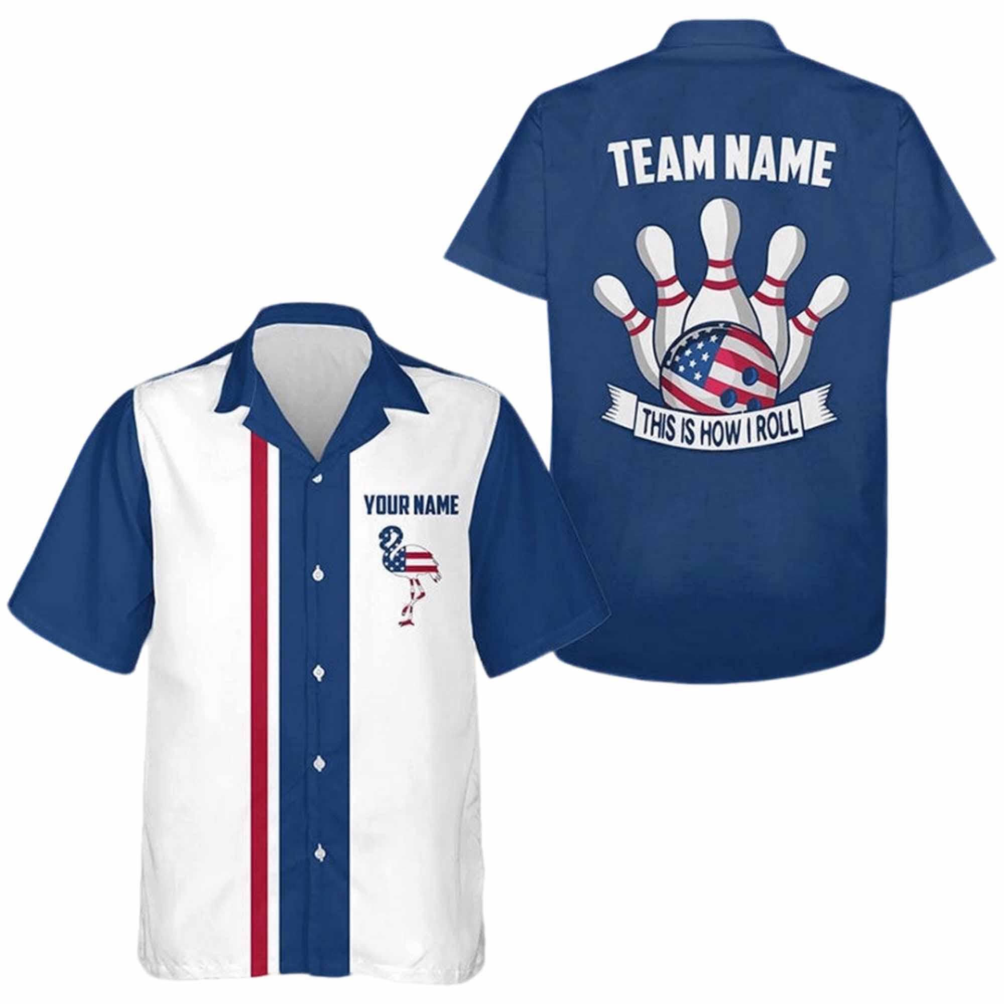 Red White And Blue Bowling Hawaiian Shirt Red White And Blue Bowling Hawaiian Shirt