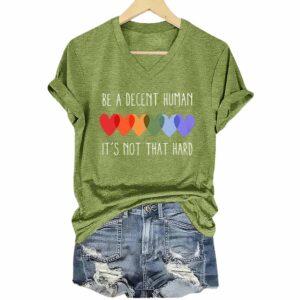 Retro Be A Decent Human Its Not That Hard Print T-Shirt 2 Retro Be A Decent Human It’s Not That Hard Print T Shirt