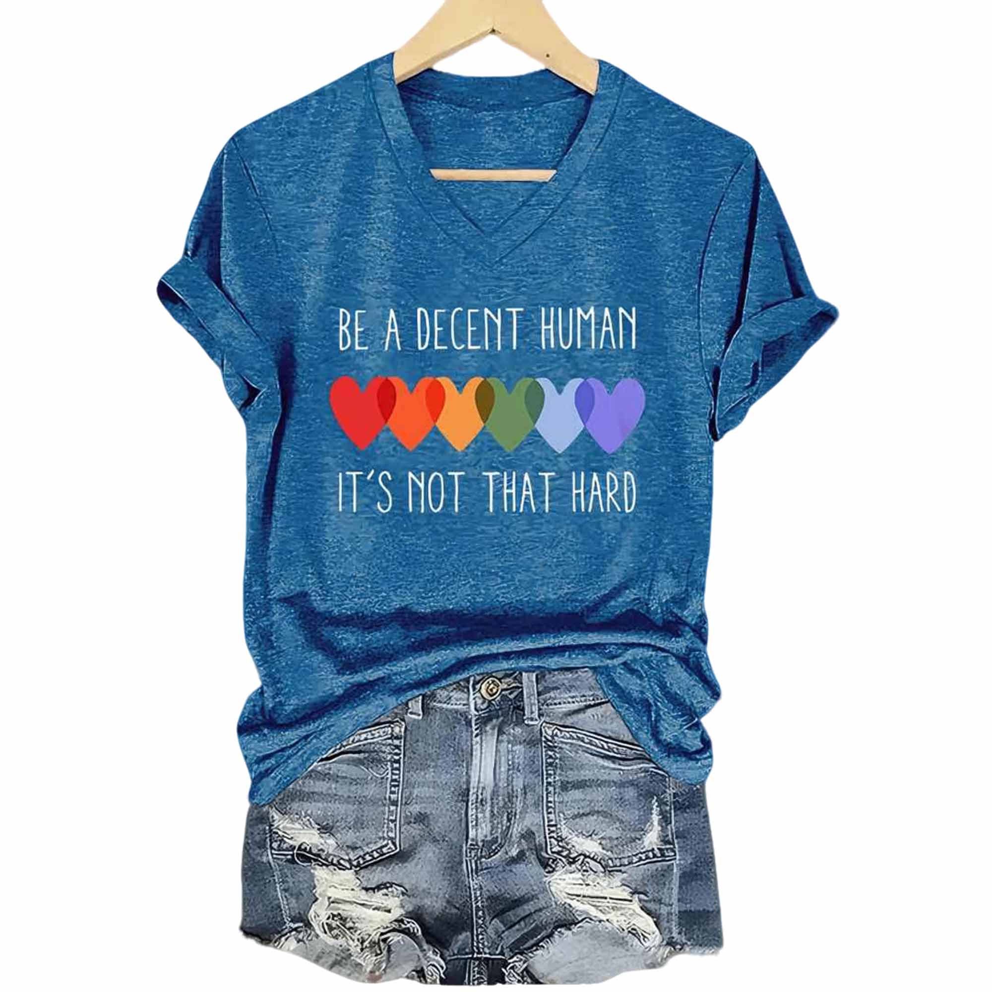 Retro Be A Decent Human It’s Not That Hard Print T Shirt Retro Be A Decent Human Its Not That Hard Print T-Shirt