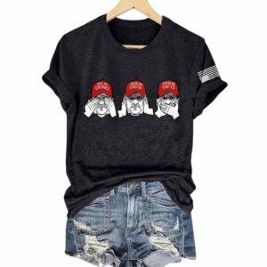 Retro See No Crimes Hear No Truth Speak No Facts Print Shirt