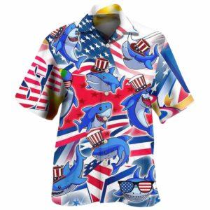 Shark America Independence Day Hawaiian Shirt Shark America Independence Day Hawaiian Shirt
