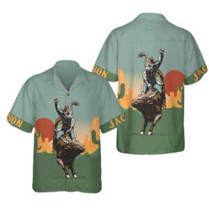 Texas Sunset Cactus Longhorn Custom Hawaiian Shirt Texas Sunset Cactus Longhorn Custom Hawaiian Shirt