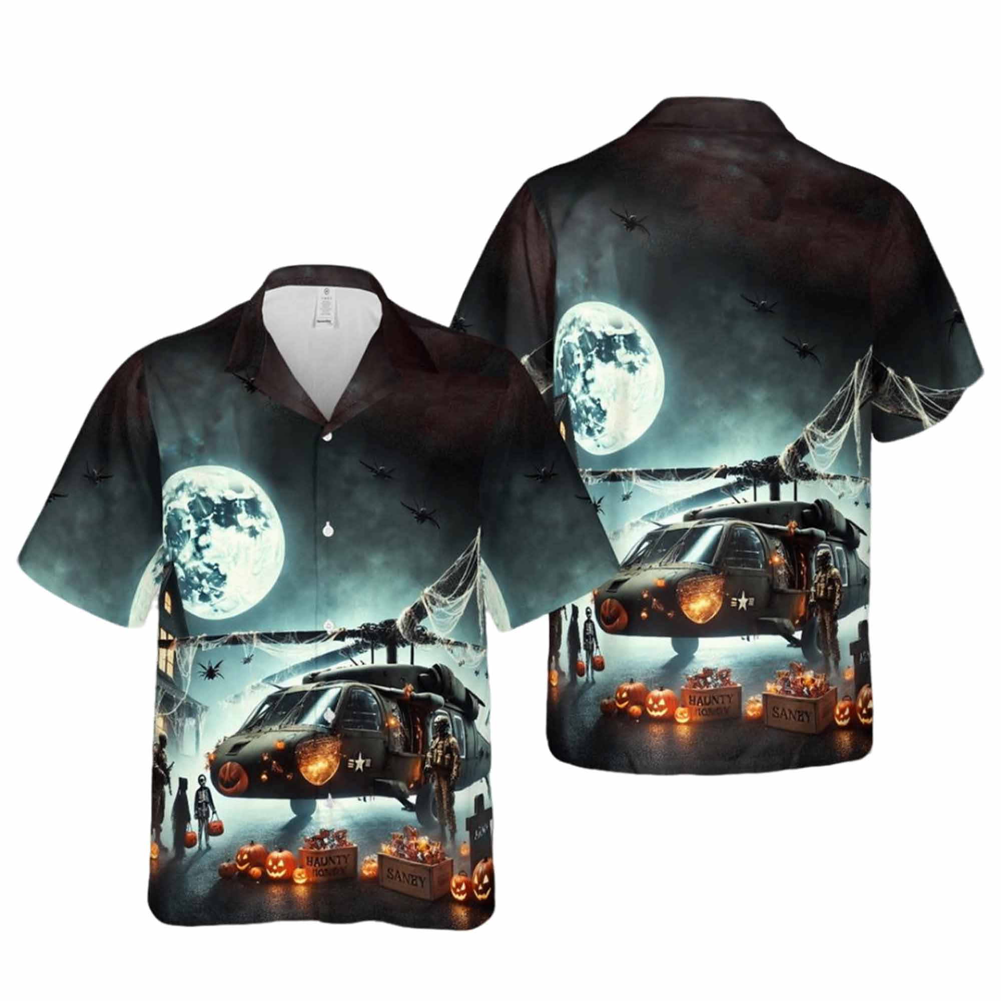 US Army Helicopter Halloween Hawaiian Shirt US Army Helicopter Halloween Hawaiian Shirt