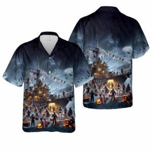 US Navy Ships Halloween Hawaiian Shirt