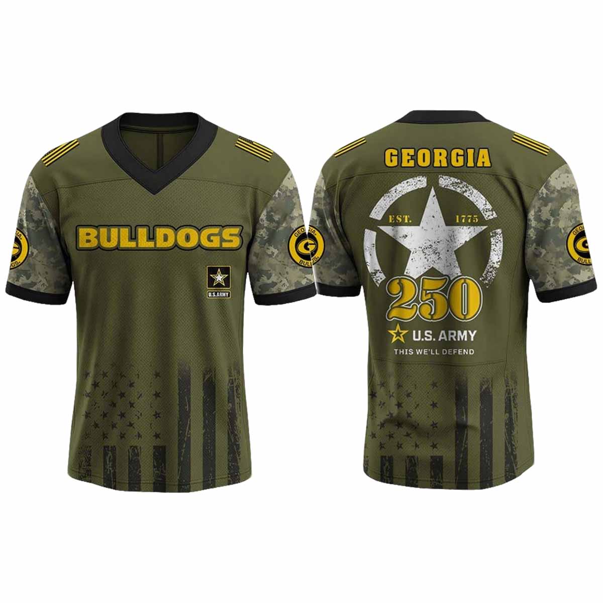 Bulldogs US ARMY 250th Birthday Jersey 2025 Bulldogs US ARMY 250th Birthday Jersey 2025