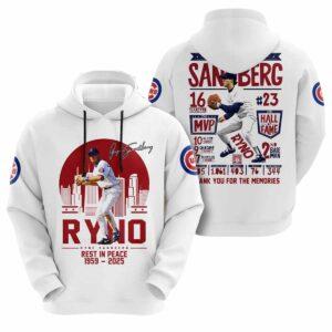 Cubs Ryne Sandberg Rest In Peace 1959-2025 Hoodie