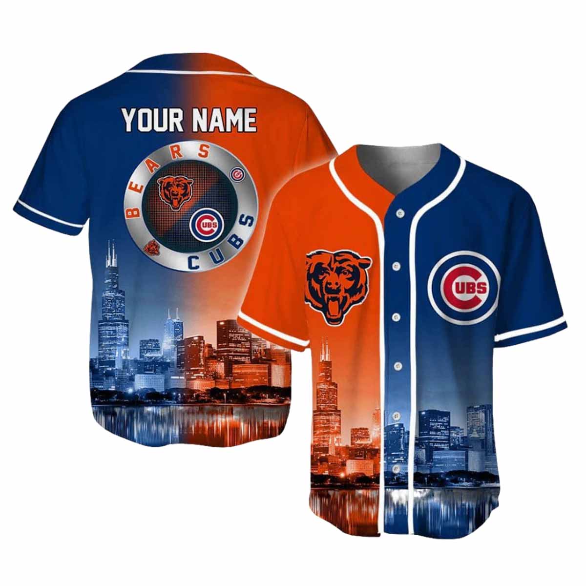 Cubs x Bears Skyline Personalized Jersey Cubs x Bears Skyline Personalized Jersey