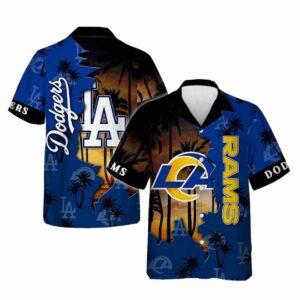 Dodgers x Rams Hawaiian Shirt 1 Dodgers x Rams Hawaiian Shirt