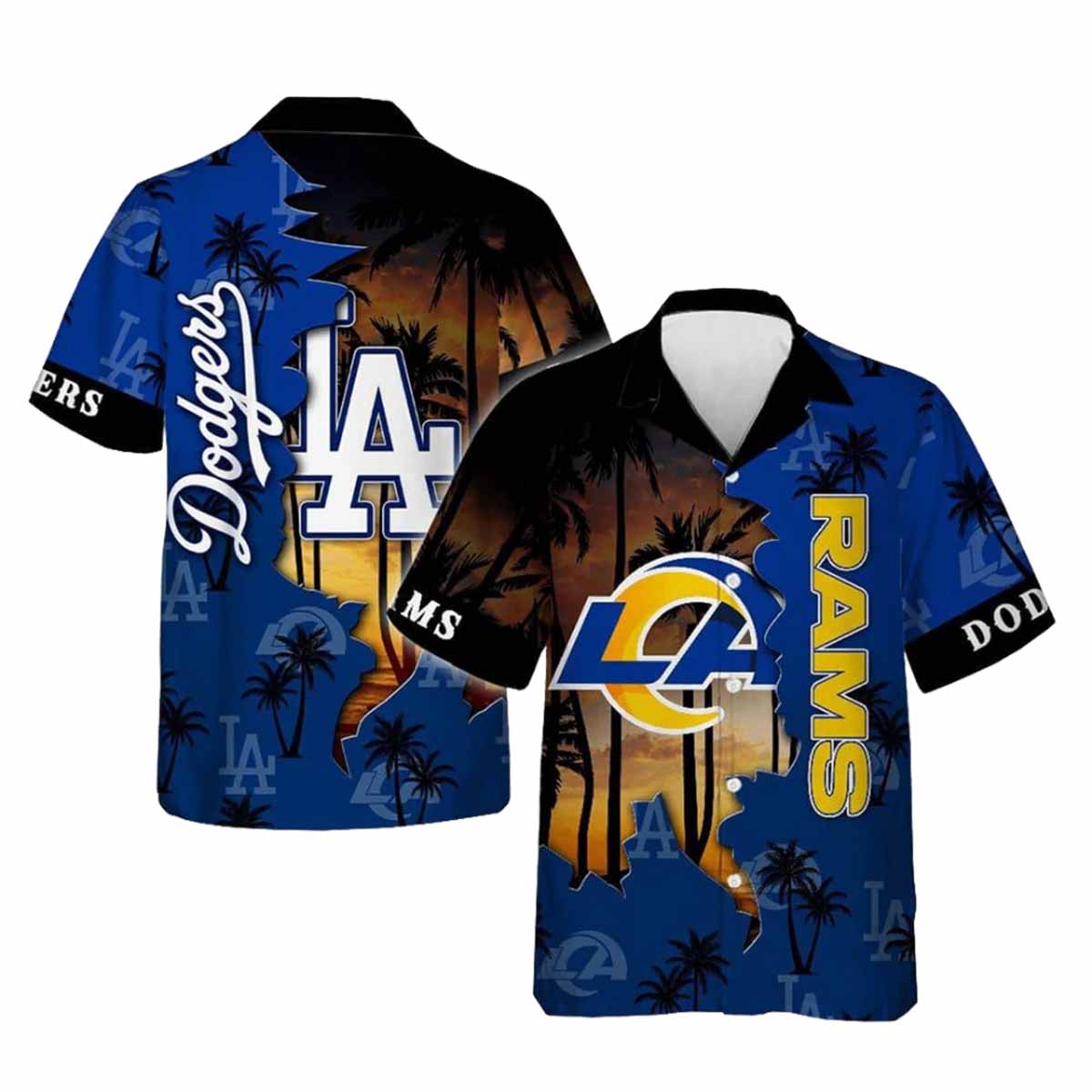 Dodgers x Rams Hawaiian Shirt Dodgers x Rams Hawaiian Shirt
