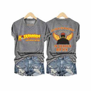 Hulk Hogan Hulkamania See You At The Main Event In Heaven Rip HK V-Neck T-Shirt 1 Hulk Hogan Hulkamania See You At The Main Event In Heaven Rip HK V Neck T Shirt