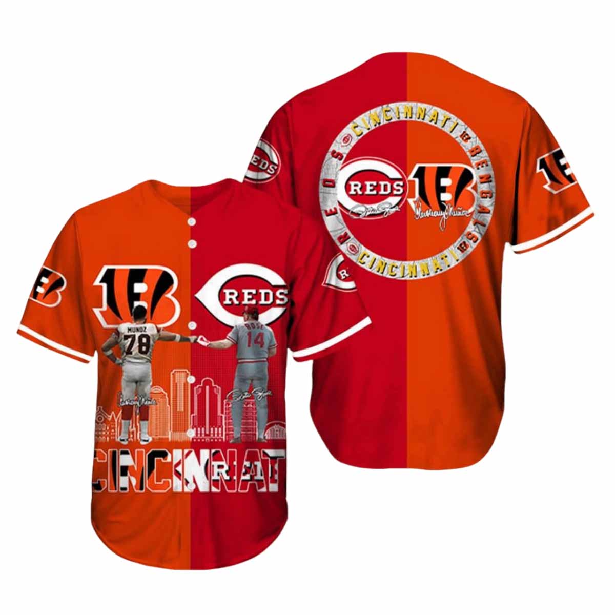 Munoz Bengals Rose Reds Baseball Jersey Munoz Bengals Rose Reds Baseball Jersey