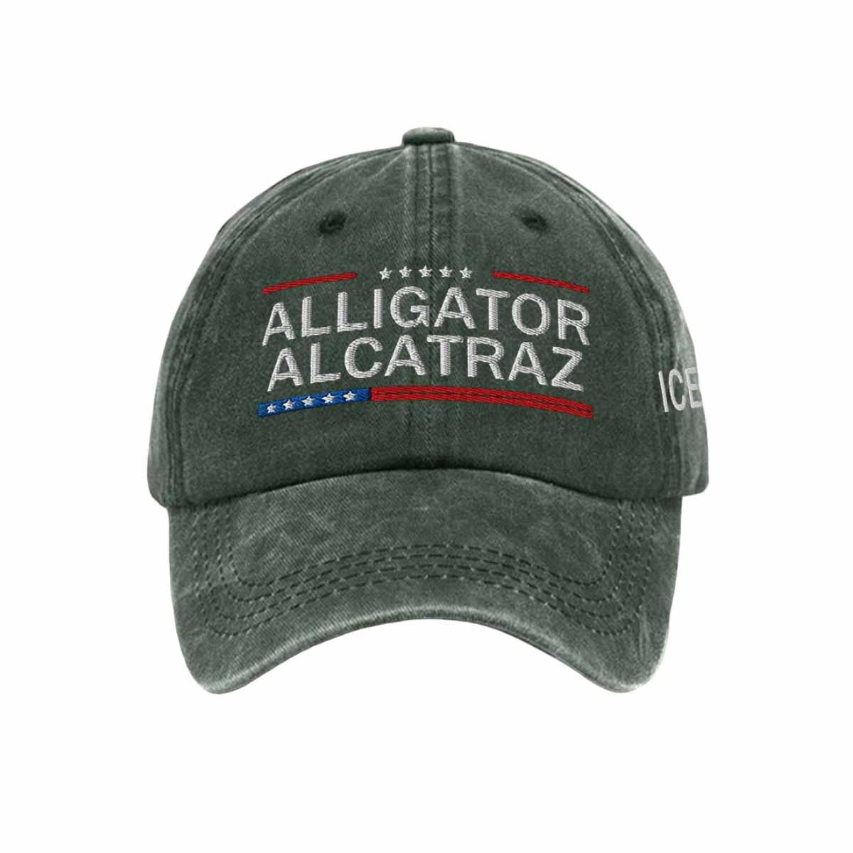 Retro Alligator Alcatraz Funny Florida Everglades Hat Retro Alligator Alcatraz Funny Florida Everglades Hat