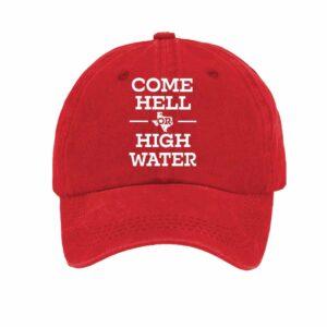 Retro Texas Strong Come Hell Or High Water Print Baseball Cap Retro Texas Strong Come Hell Or High Water Print Baseball Cap
