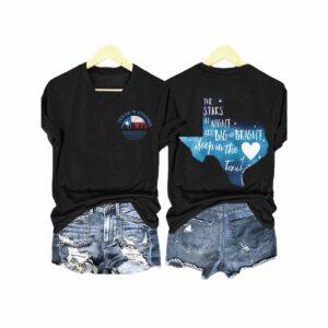 Retro Texas Strong The Stars At Night Are Big And Bright Deep In The Heart Of Texas Print T-Shirt Retro Texas Strong The Stars At Night Are Big And Bright Deep In The Heart Of Texas Print T-Shirt