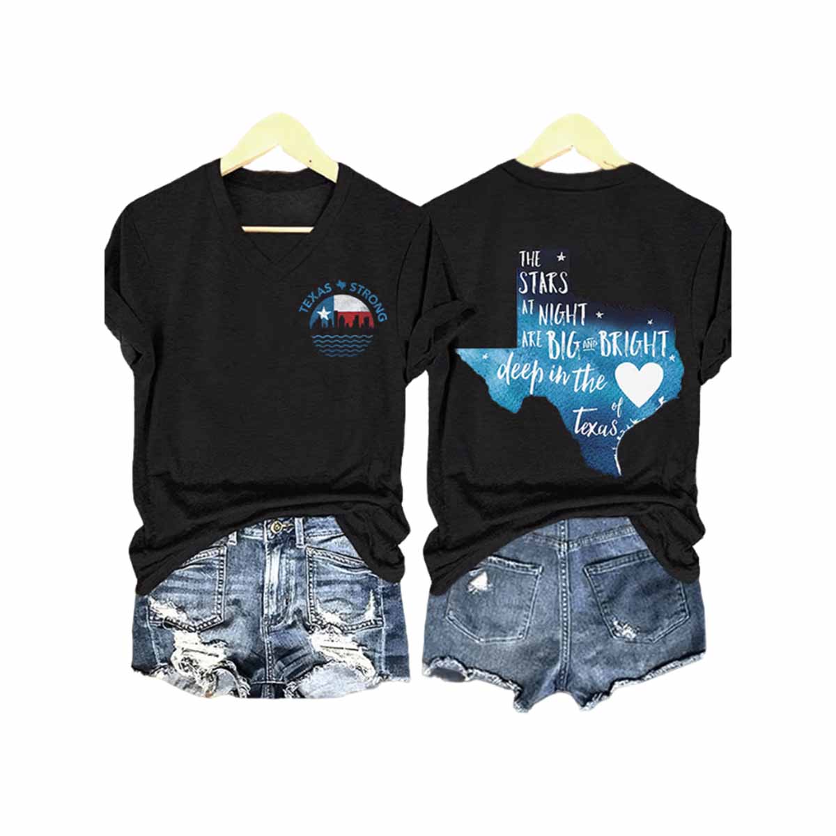 Retro Texas Strong The Stars At Night Are Big And Bright Deep In The Heart Of Texas Print T Shirt1 Retro Texas Strong The Stars At Night Are Big And Bright Deep In The Heart Of Texas Print T-Shirt