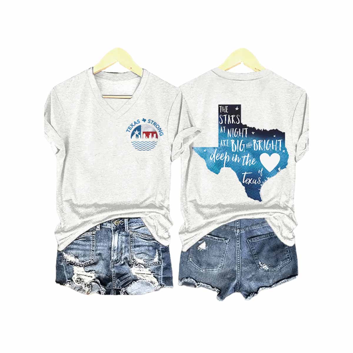Retro Texas Strong The Stars At Night Are Big And Bright Deep In The Heart Of Texas Print T-Shirt Retro Texas Strong The Stars At Night Are Big And Bright Deep In The Heart Of Texas Print T-Shirt