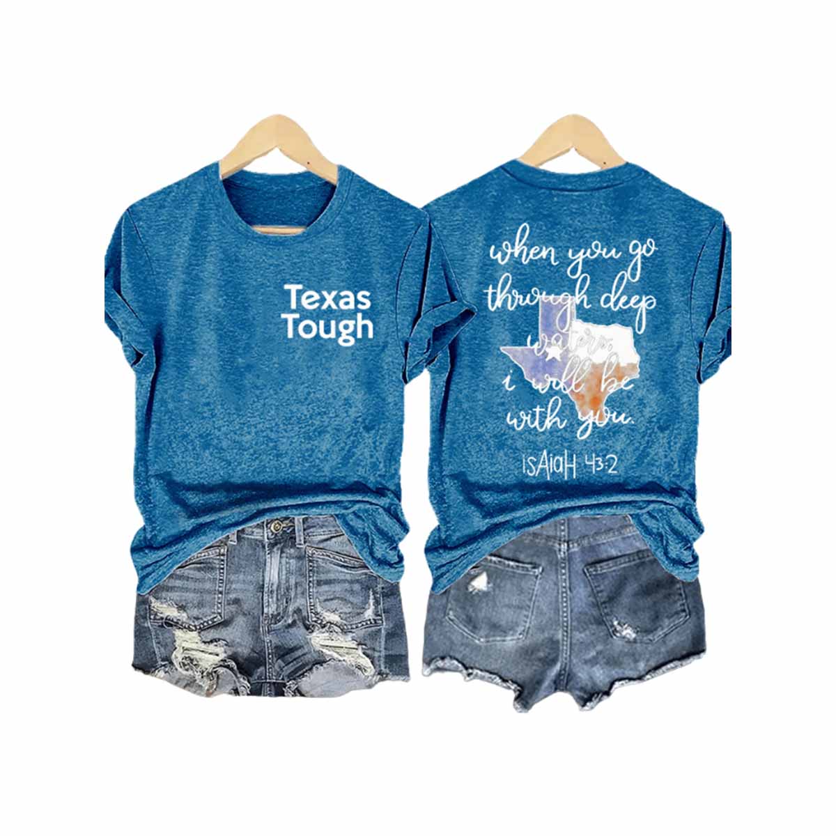 Retro Texas Tough When You Go Through Deep Waters T-Shirt Retro Texas Tough When You Go Through Deep Waters T-Shirt