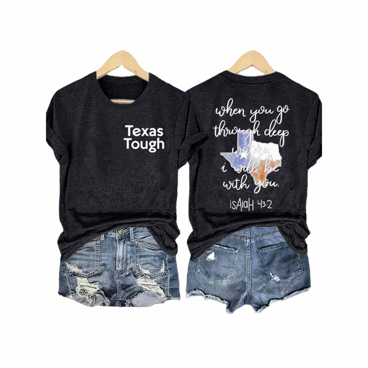 Retro Texas Tough When You Go Through Deep Waters T Shirt Retro Texas Tough When You Go Through Deep Waters T-Shirt