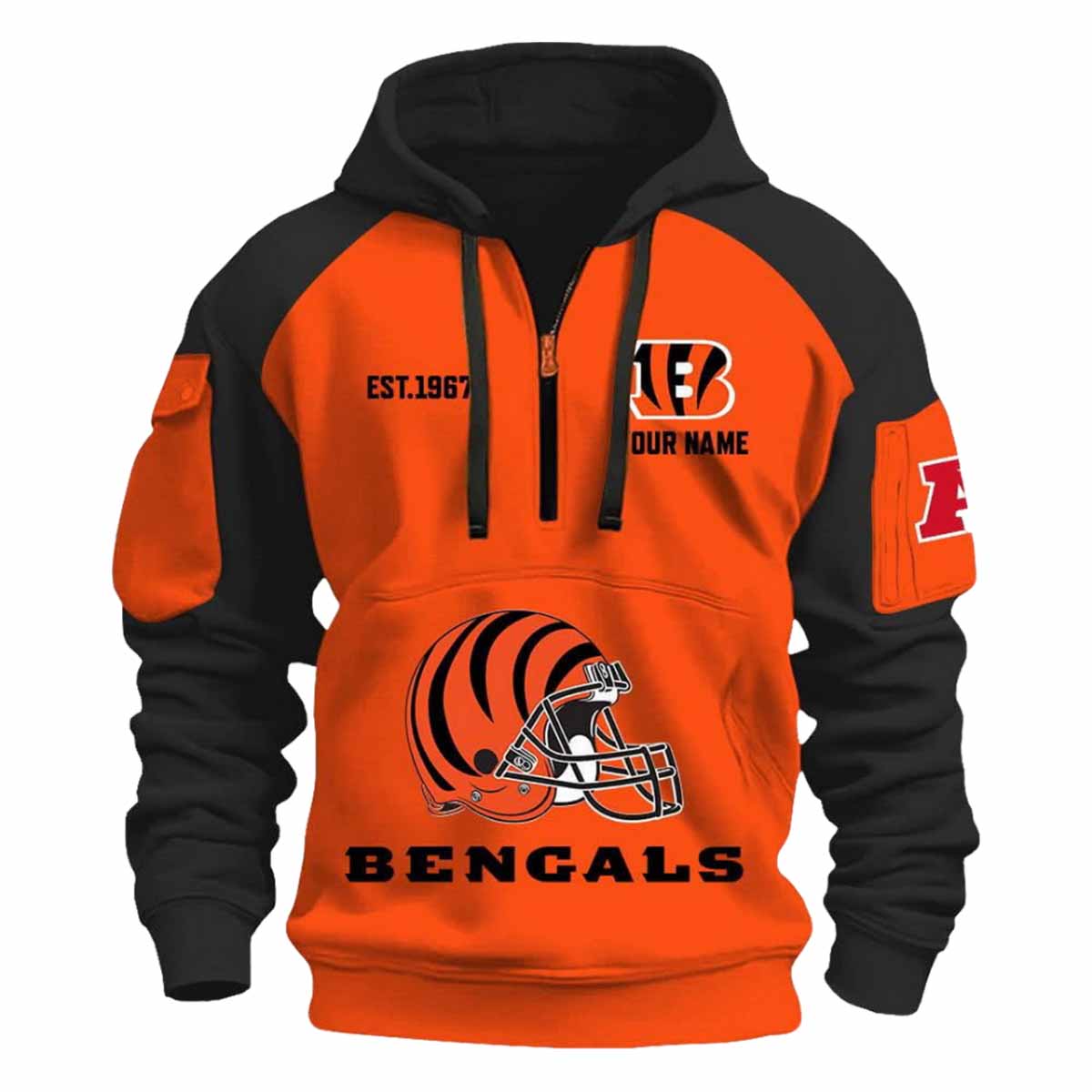 2025 Bengals Est 1967 Quarter Zip Hoodie 2025 Bengals Est 1967 Quarter Zip Hoodie