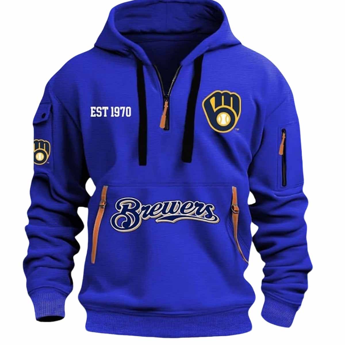 2025 Brewers Est 1970 Quarter Zip Hoodie 2025 Brewers Est 1970 Quarter Zip Hoodie