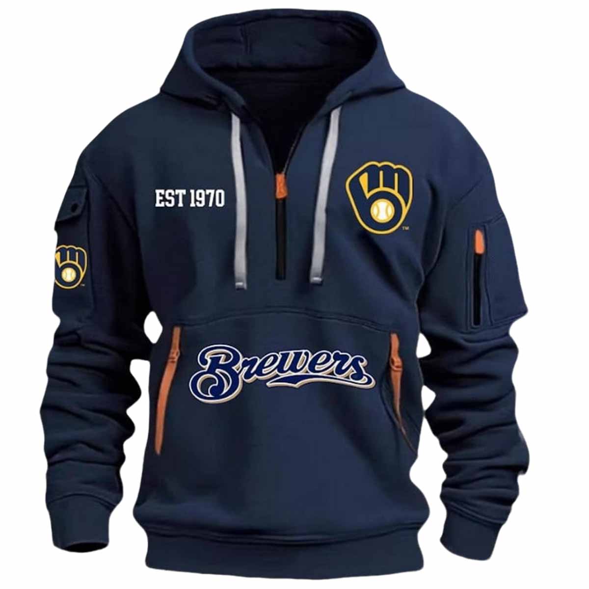 2025 Brewers Est 1970 Quarter Zip Hoodie 2025 Brewers Est 1970 Quarter Zip Hoodie
