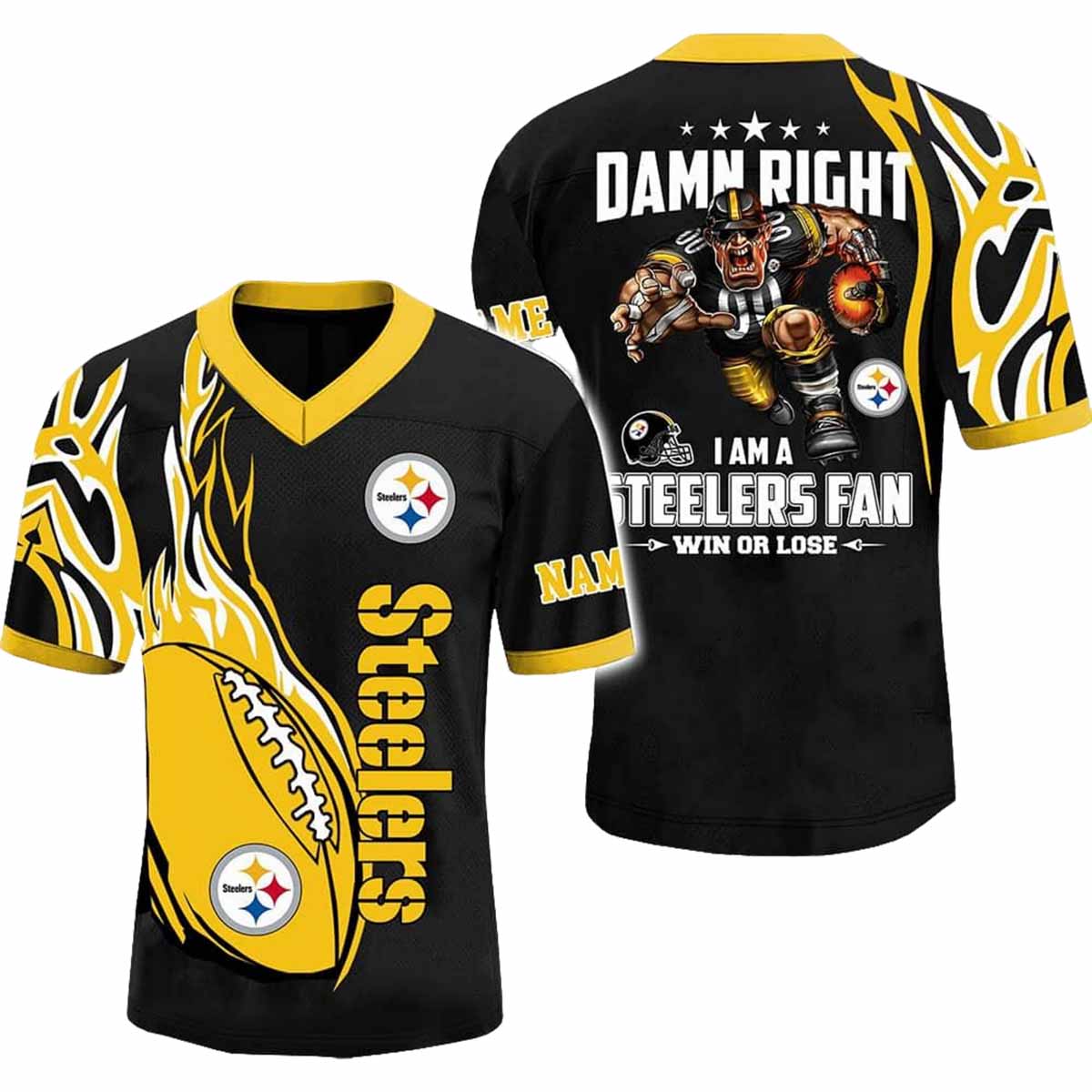 2025 Damn Right I'm A Steelers Fan Personalized Jersey 2025 Damn Right I'm A Steelers Fan Personalized Jersey