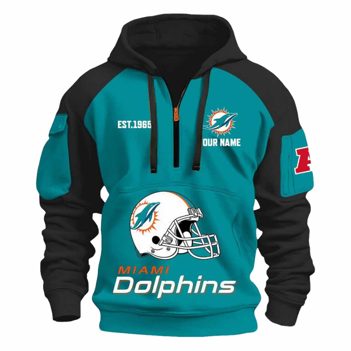 2025 Dolphins Est 1965 Quarter Zip Hoodie 2025 Dolphins Est 1965 Quarter Zip Hoodie
