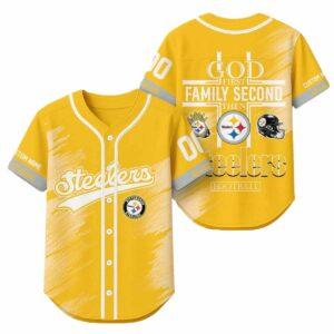 2025 God First Family Second Then Steelers Football Jersey 2025 God First Family Second Then Steelers Football Jersey