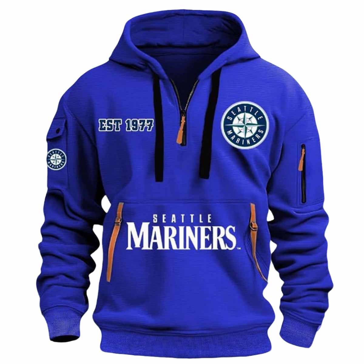 2025 Mariners Est 1977 Quarter Zip Hoodie 2025 Mariners Est 1977 Quarter Zip Hoodie