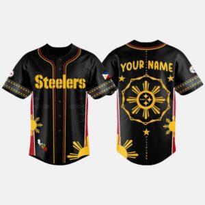 2025 Steelers Celebrating Filipino Heritage Night Baseball Jersey 2025 Steelers Celebrating Filipino Heritage Night Baseball Jersey