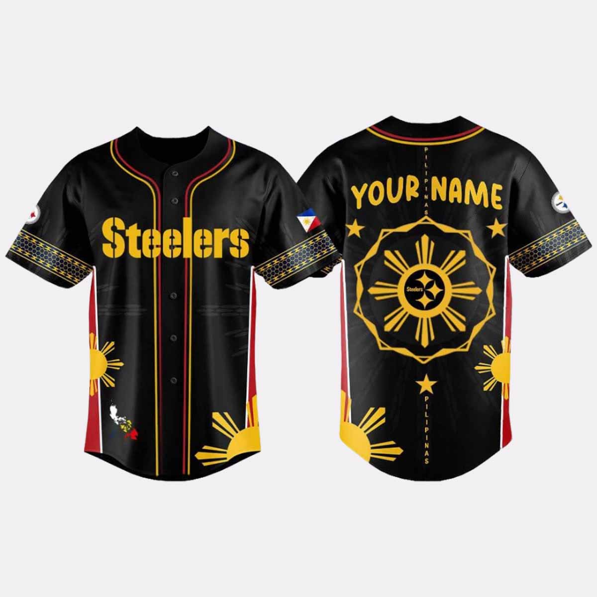 2025 Steelers Celebrating Filipino Heritage Night Baseball Jersey 2025 Steelers Celebrating Filipino Heritage Night Baseball Jersey