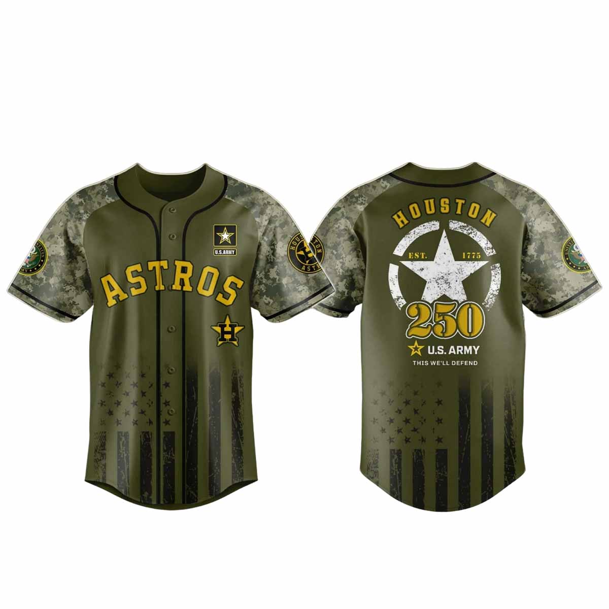 Astros US Army's 250th Birthday Celebration Jersey 2025 Astros US Army's 250th Birthday Celebration Jersey 2025