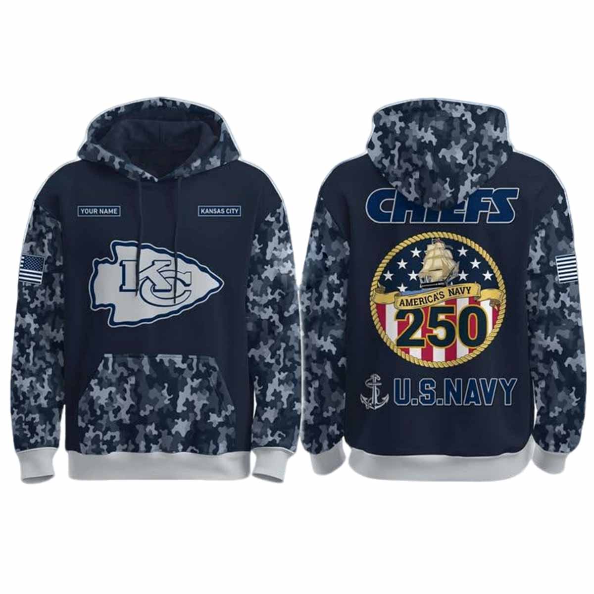 Chiefs US Navy 250th Birthday Celebration Night Game 2025 Hoodie Chiefs US Navy 250th Birthday Celebration Night Game 2025 Hoodie