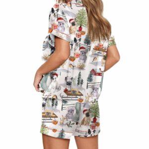 Christmas French Bulldog Silky Satin Pajama Set 1 Christmas French Bulldog Silky Satin Pajama Set